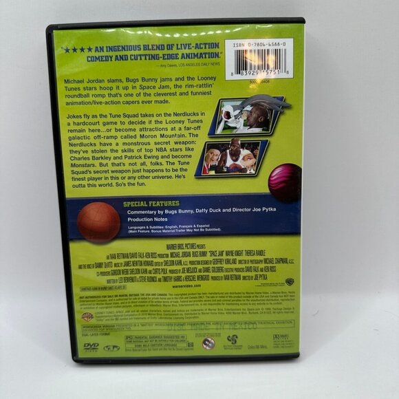 Space Jam DVD Bugs Bunny Michael Jordan Warner Bros 1996 PG Family Comedy - Picture 3 of 4